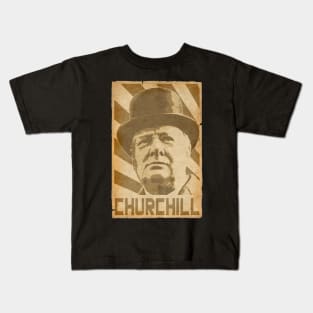 Winston Churchill Retro Propaganda Kids T-Shirt